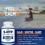 Private Label Vegan Healthcare Supplement Organic 5HTP Capsules with Calcium for Brain Function Mood Sleep Support