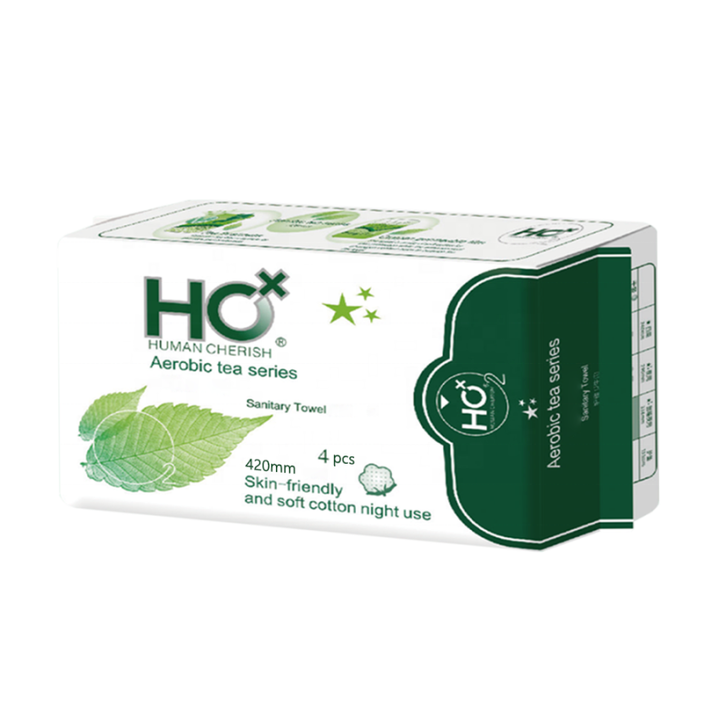 卫生巾厂家 - 4片1包24包420mm尺码夜用氧茶