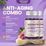 NAD软糖厂家 - BioFlex NAD软糖含生物素胶原蛋白白藜芦醇维D3 K2