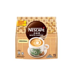速溶咖啡厂家 - Nescafe白咖啡条装33克15条雀巢清真马来西亚饮料