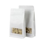 WK03 Wholesale Custom Print logo White Kraft Paper Bag Eight-eadges Food Paper Zipper Bag Stand up With Window