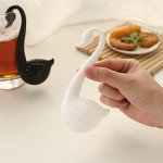 TEA07 Favorable Creative Swan Shaped Non-toxic Plastic Hooking Tea Infusers Loose Tea Spice Filter
