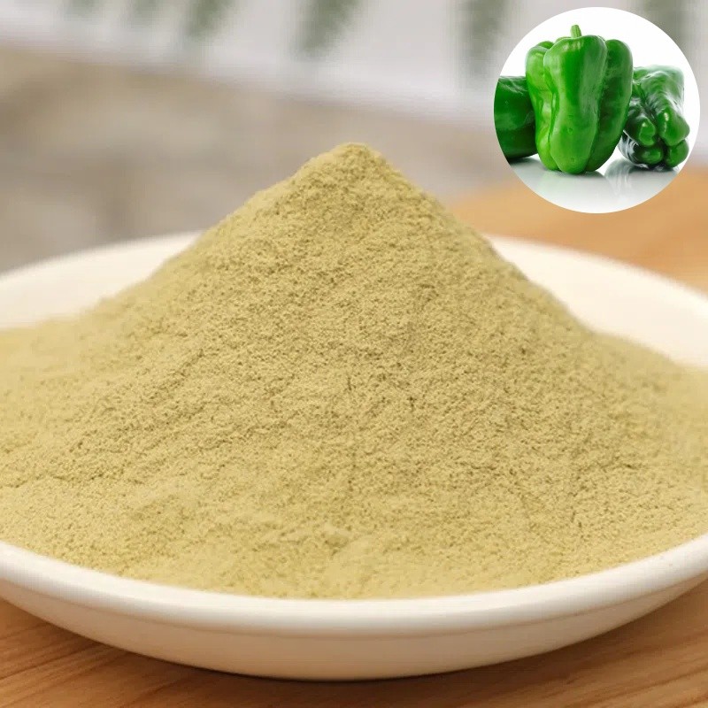 D026P Natural Grade Vegetable Powder Spray Dried Hot Green Chili Powder Natural Dehydrated Green Bell Pepper Powder