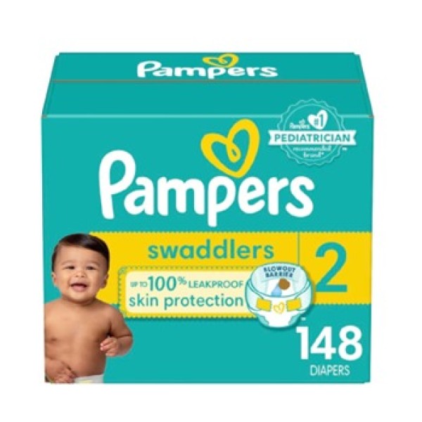 婴儿纸尿裤厂家 - 热销Pampers Swaddlers2码148片批发价