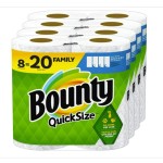 Paper Towels Manufacturer - Bounty 2-Ply White 8 Family Rolls 20 Regular Rolls Wholesale