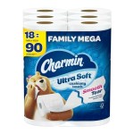 Toilet Paper Manufacturer - Genuine Charmin Ultra Soft 18 Family Mega Rolls 90 Rolls Wholesale