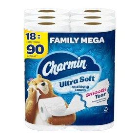 Toilet Paper Manufacturer - Genuine Charmin Ultra Soft 18 Family Mega Rolls 90 Rolls Wholesale