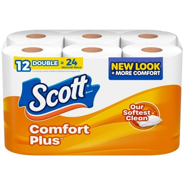 Toilet Paper Manufacturer - Best Selling Scott ComfortPlus 12 Double Rolls Septic-Safe 1-Ply