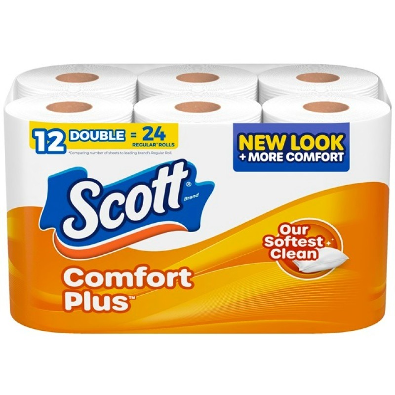 Toilet Paper Manufacturer - Best Selling Scott ComfortPlus 12 Double Rolls Septic-Safe 1-Ply