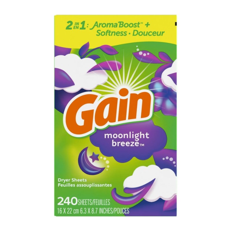 Fabric Softener Manufacturer - Genuine Supplier Gain Dryer Sheets Moonlight Breeze 240 Count
