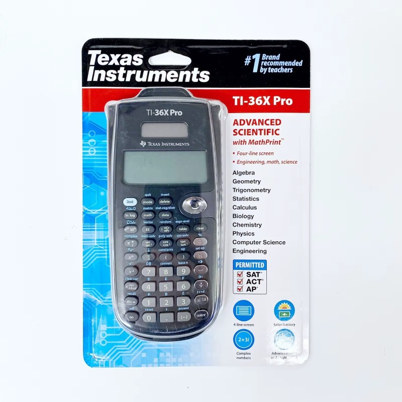 Calculator Manufacturer - Authentic Texas Instruments TI-36X Pro Black 7.5 Inch 1 Year Warranty
