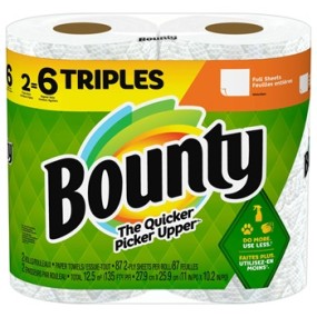 Paper Towels Manufacturer - Highly Effective Bounty Full Sheet White 2 Triple Rolls 6 Regular