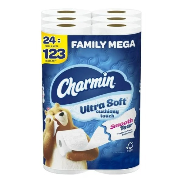Toilet Paper Manufacturer - Premium Charmin Ultra Strong 24 Family Mega Rolls 123 Rolls Worldwide
