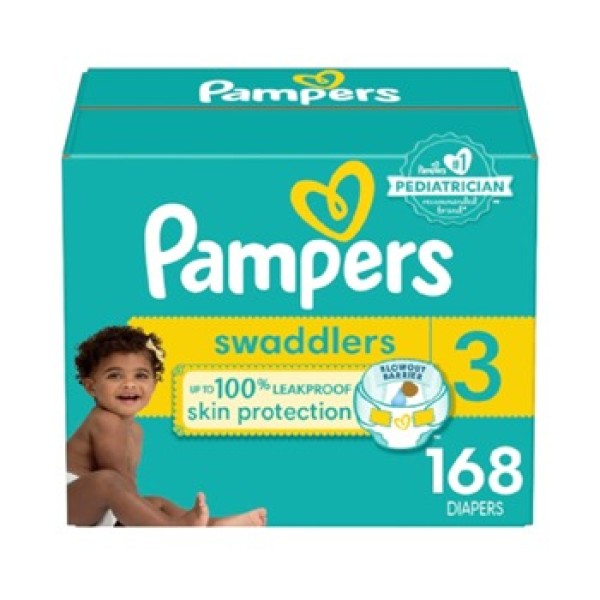 婴儿纸尿裤厂家 - 批量供应Pampers Swaddlers3码168片送货上门