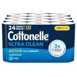 Toilet Paper Manufacturer - Cottonelle Ultra Clean 24 Family Mega Rolls 132 Regular Rolls 4 Pack