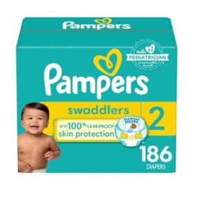 婴儿纸尿裤厂家 - 最优价Pampers Swaddlers2码186片顶级卖家