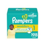 婴儿纸尿裤厂家 - 新款Pampers Swaddlers1码198片一次性批量