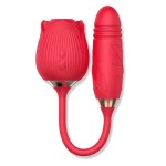 2 In1 Rose Sex Toy Stimulator Adult Toys Clitoral Tongue Licking G Spot Vibrators Thrusting Dildo Vibrator for Women