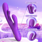 3 in 1 G Spot Vibrator with 7 Flapping & Rabbit Patterns, 7 Vibrating Female Sex Toy, Clitoral Nipple Stimulation Couple Sex Toy