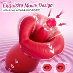 Red Lip Rose Vibrator with Sucking Tongue Licking Feature New Big Mouth Sex Product Device
