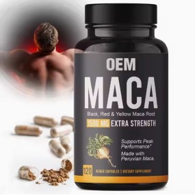 Maca Capsules Red Yellow and Black Maca Root Blend Men's Booster Adults Performance
