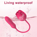 Hot Selling 2-in-1 Rose Sex Toy Silicone Oral Suction Vibrator Rose Clitoral Licking & 10-Speed Thrusting for Women and Couples