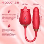 2 In1 Rose Sex Toy Stimulator Adult Toys Clitoral Tongue Licking G Spot Vibrators Thrusting Dildo Vibrator for Women