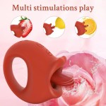 Red Grapefruit Honey Tongue Vibrator Multi-Speed Adult Sex Toy for Tongue Licking Masturbation