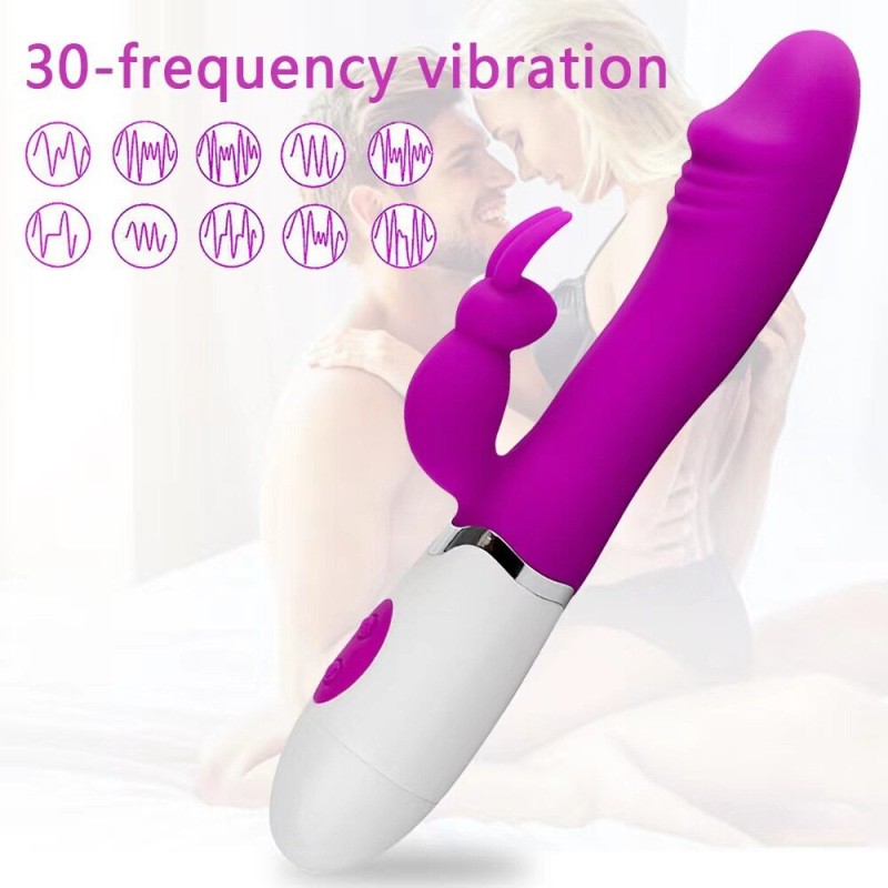 Strong G-Spot Shock Women's Double-Headed Rabbit Vibrator USB for Clitoral Stimulation Adult Foreign Trade Vibration Body