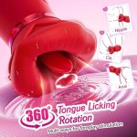Red Lip Rose Vibrator with Sucking Tongue Licking Feature New Big Mouth Sex Product Device