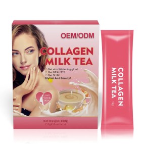Private Label Collagen Milk Tea Beauty-Enhancing Skin Whitening Powder for Women Glow Beauty Protein Tea