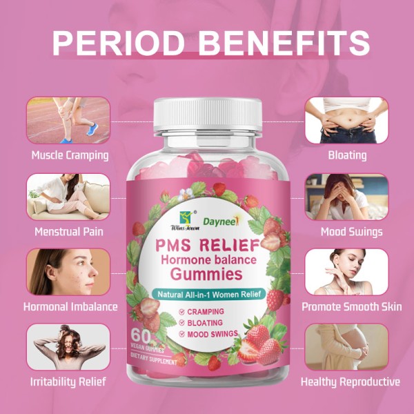 PMS Gummy Supplier - OEM Custom Hormone Balance Menstrual Cramp Relief