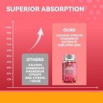 钙镁锌软糖供应商 - 可定制D3 K2 B12 B6柠檬酸盐