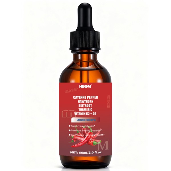 液体滴剂供应商 - 可定制辣椒甜菜根姜黄代谢