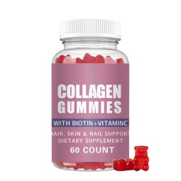 Tiktok Hot Sell Dietary Supplement Vegan Vitamins Gummy Natural Fruit Flavor Collagen Biotin Hair Skin Nails Gummies