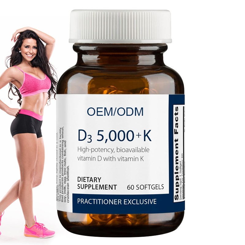 Private Label Factory Wholesale Immune Support Bone & Heart Health Vitamin D3 K2 Softgels