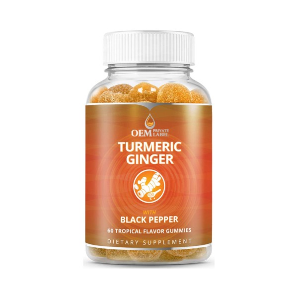 Turmeric Ginger Gummies Manufacturer - OEM Vegan Curcumin Supplement