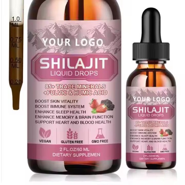 Himalayan Shilajit Drops Factory - OEM ODM 85 Trace Minerals Fulvic Acid