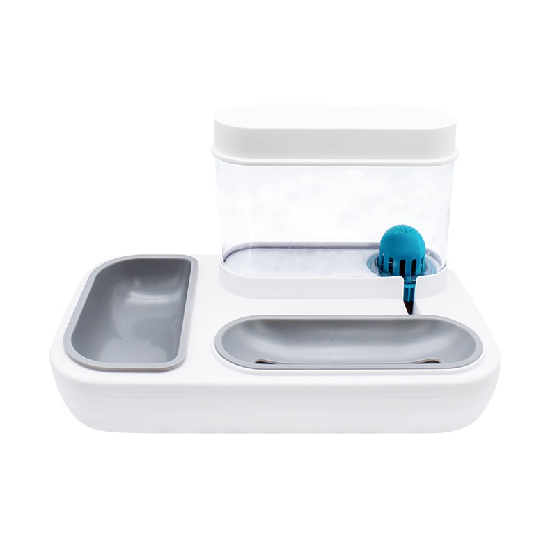 宠物喂食器厂家 - 二合一猫用水粮分配器