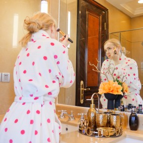 浴袍生产厂家 - 法兰绒加大码女孩女士