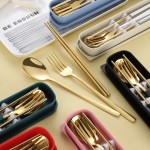 餐具套装厂家 - 韩式镀金彩色手柄