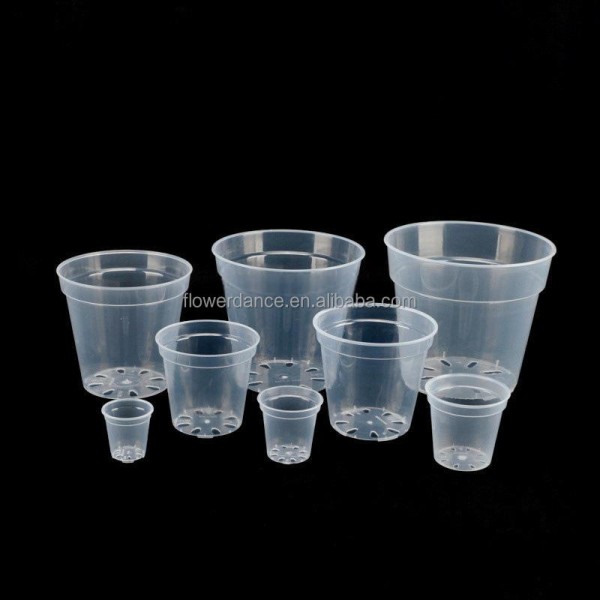 兰花盆厂家 - 6英寸透明带孔