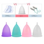 Medical Silicone Menstrual Cup&Foldable Cup Feminine Hygiene Menstrual Period Reusable Vaginal Bowl  Gift Face Cleansing Brush