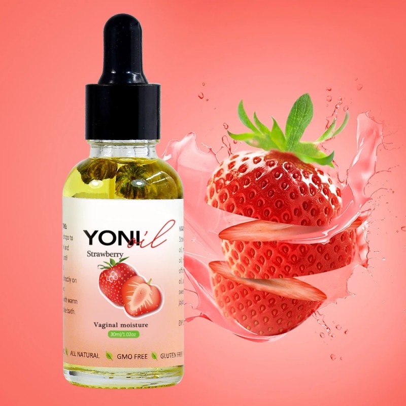 Strawberry Natural Yoni Essential Oil Feminine Hygiene MoisturiseVagina Rejuvenation Tightening Detox for Lady Remove Odor
