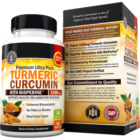 1500mg Turmeric and Black Pepper Capsules Herbal Supplements with Bioperine for Max Absorption Healthcare Supplement