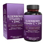 OEM Black Elderberry Extract Capsules with Vitamin C Zinc Herbal Supplement Food Pills to Support Healthcare