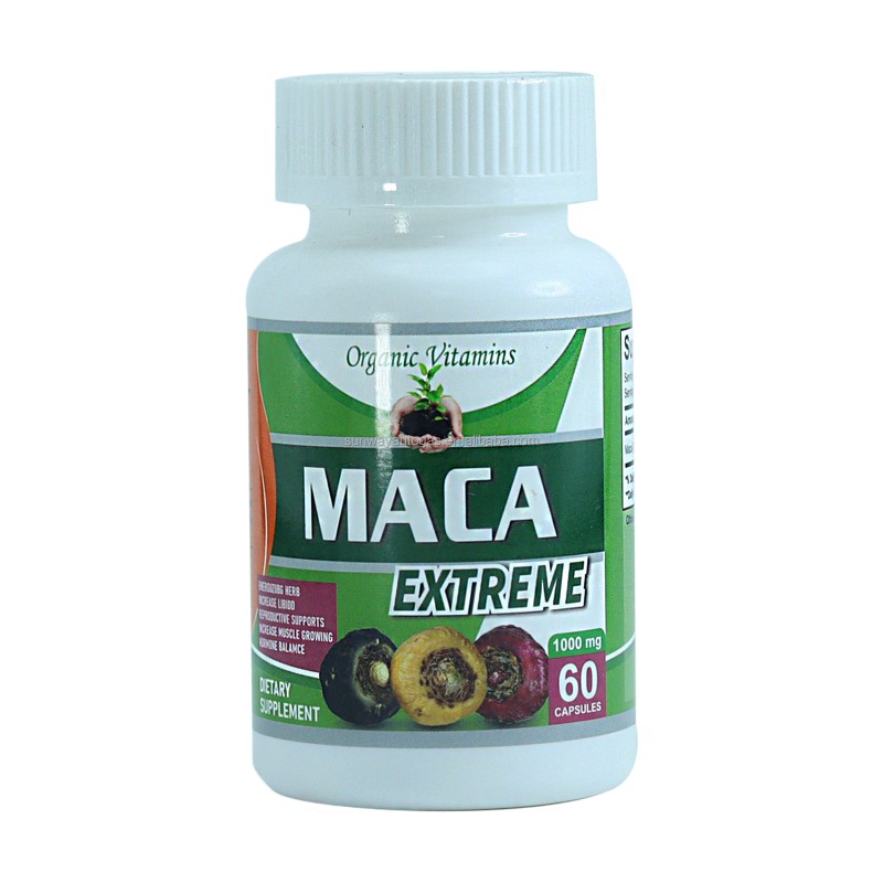 Organic Maca Roots Capsules Rich in Phytonutrients Vitamins to Support Overall Life Balance Healthcare Supplement