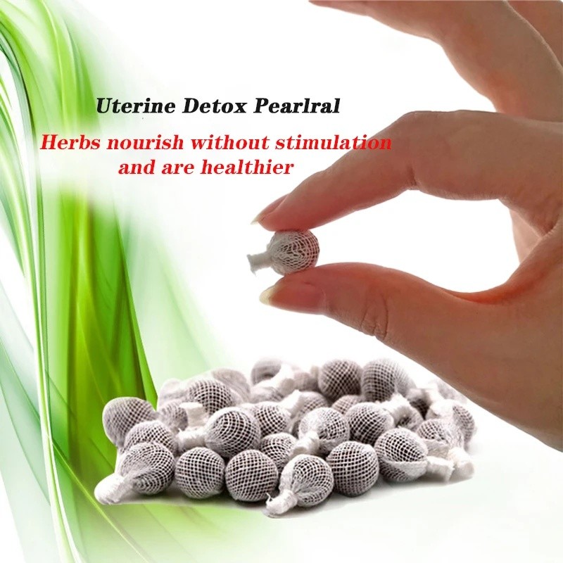 12pcs Vaginal Detox Pearls Fibroid Womb Detox Uterus Vagina Clean Gynaecology Pads Detox Swab for Discharge Toxins Yoni Pearls