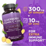 OEM Black Elderberry Extract Capsules with Vitamin C Zinc Herbal Supplement Food Pills to Support Healthcare