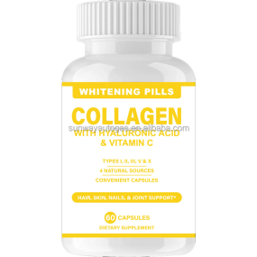 Vegan Protein Powder Collagen Capsules Hydrolyzed Blend With Biotin for Hair Skin Nails Skin Whitening & Anti-Aging Formula